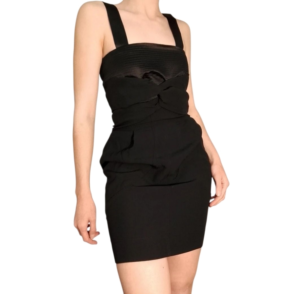SEE BY CHLOE Black Cocktail Criss Cross Mini Dress Women's Size 6
